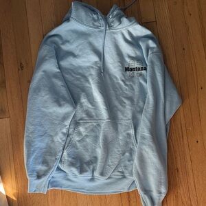 Light Blue 'Montana' Graphic Hoodie, Hebgen Lake